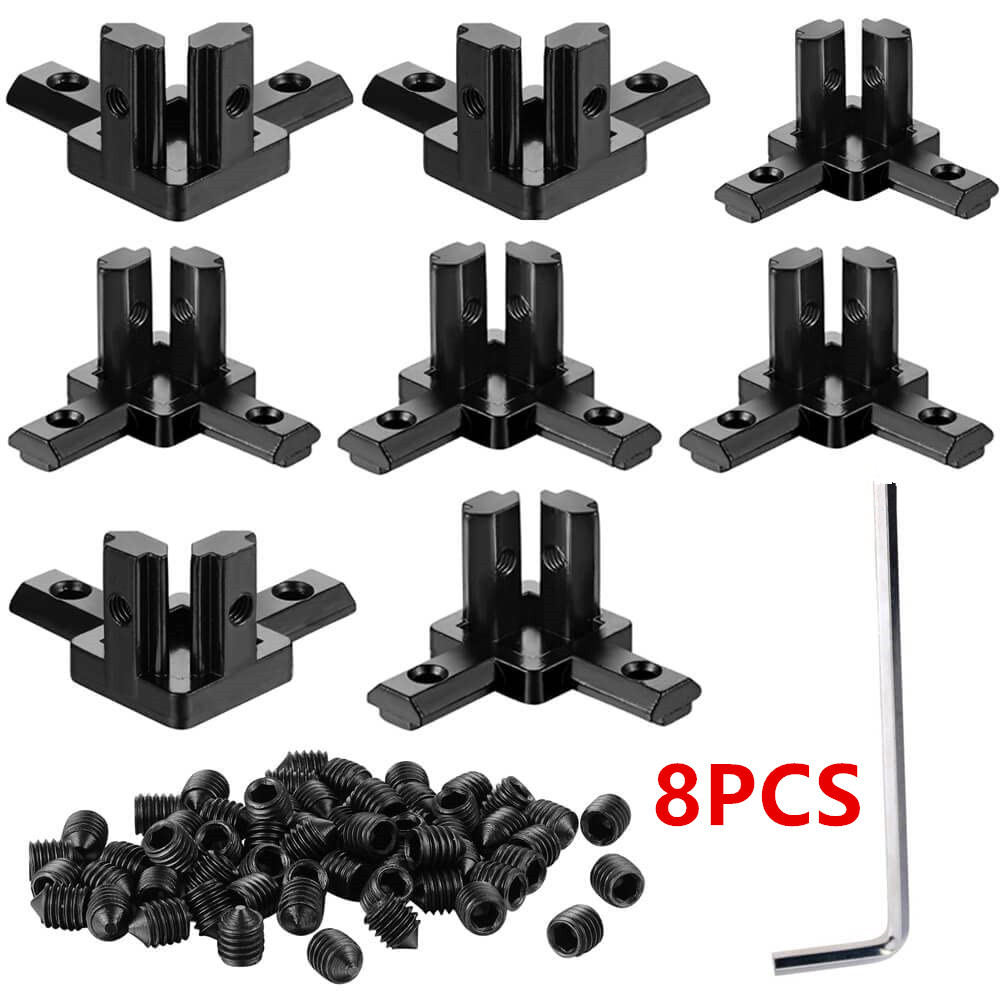 Aluminum T-Slot Profile - 8 Pezzi Staffa Angolare a 90