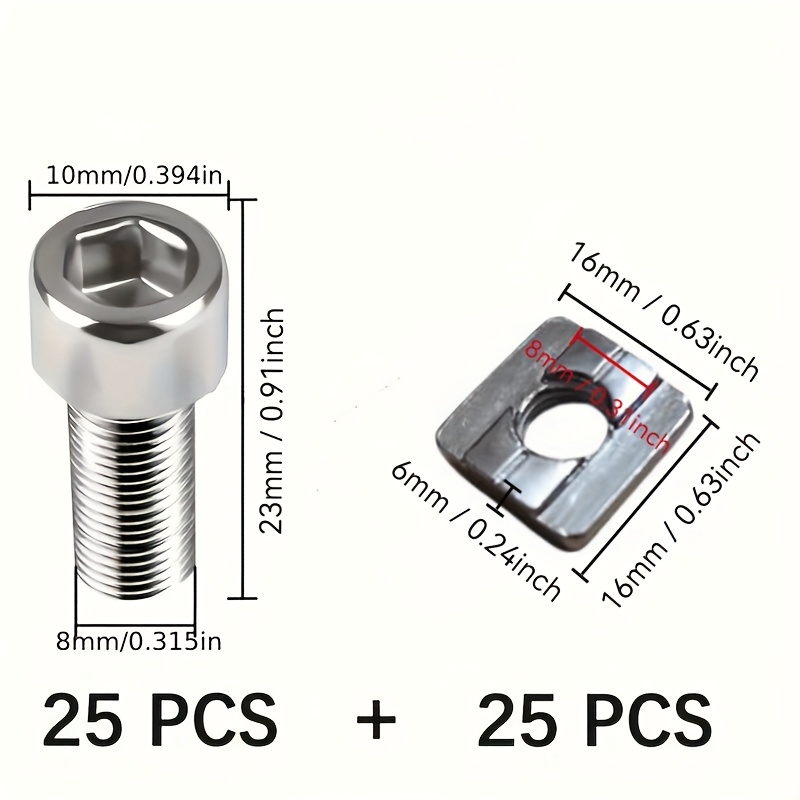 25 Set di Dadi a T M8 in Accia - Aluminum T-Slot Profile recensione e prezzo
