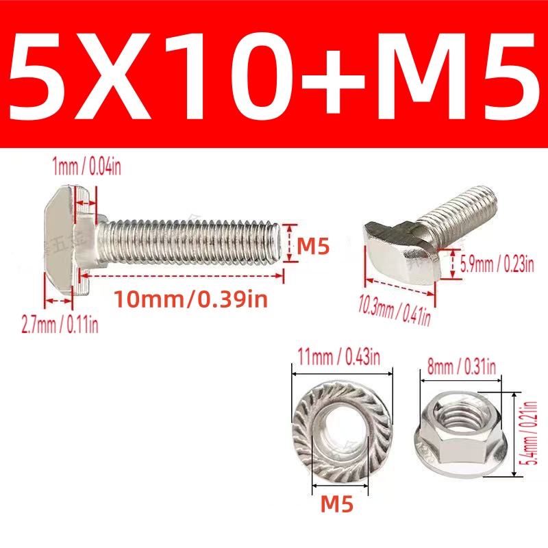 10 set di viti per bulloni a T - Aluminum T-Slot Profile recensione e prezzo