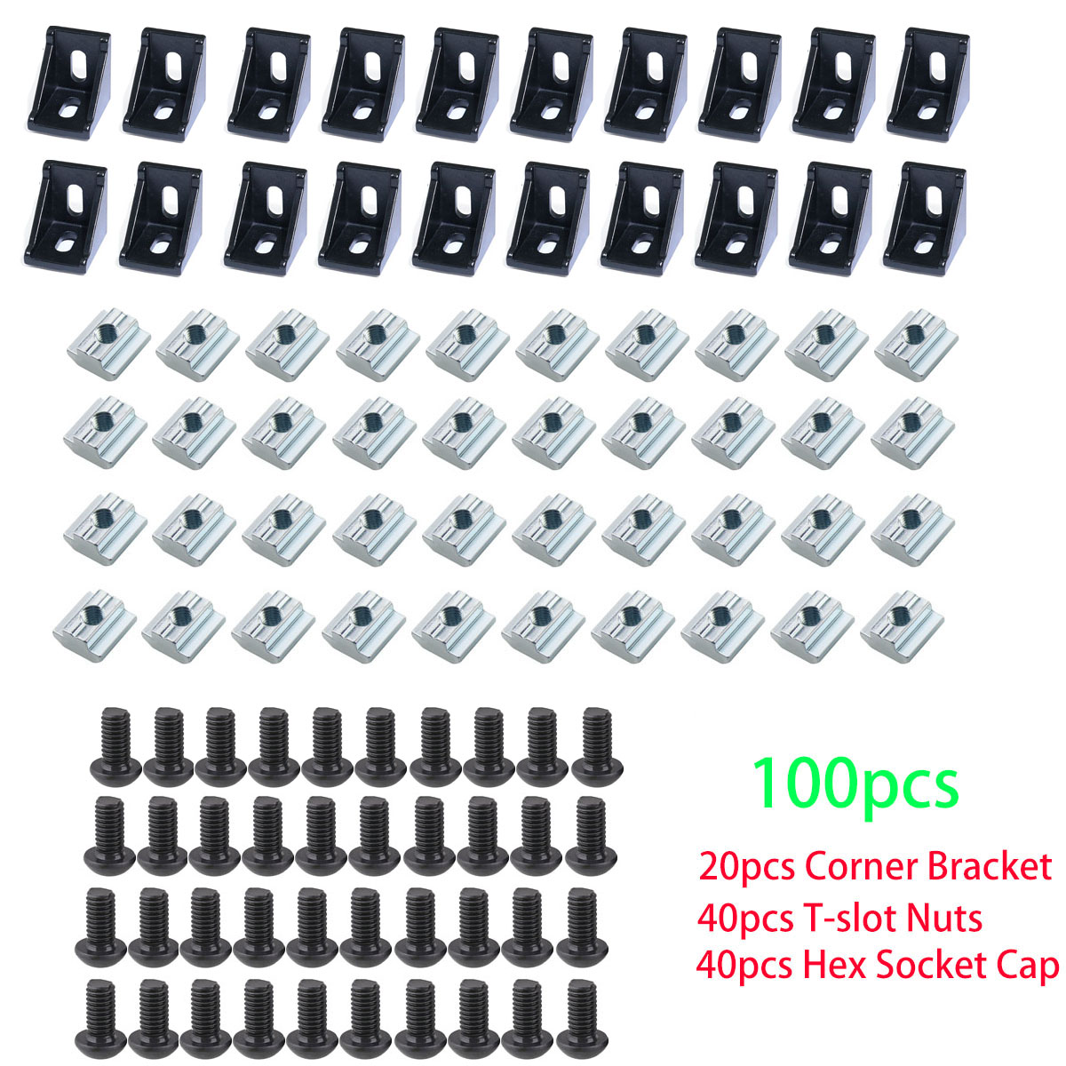 100 pezzi 2020 set di connetto - Aluminum T-Slot Profile recensione e prezzo