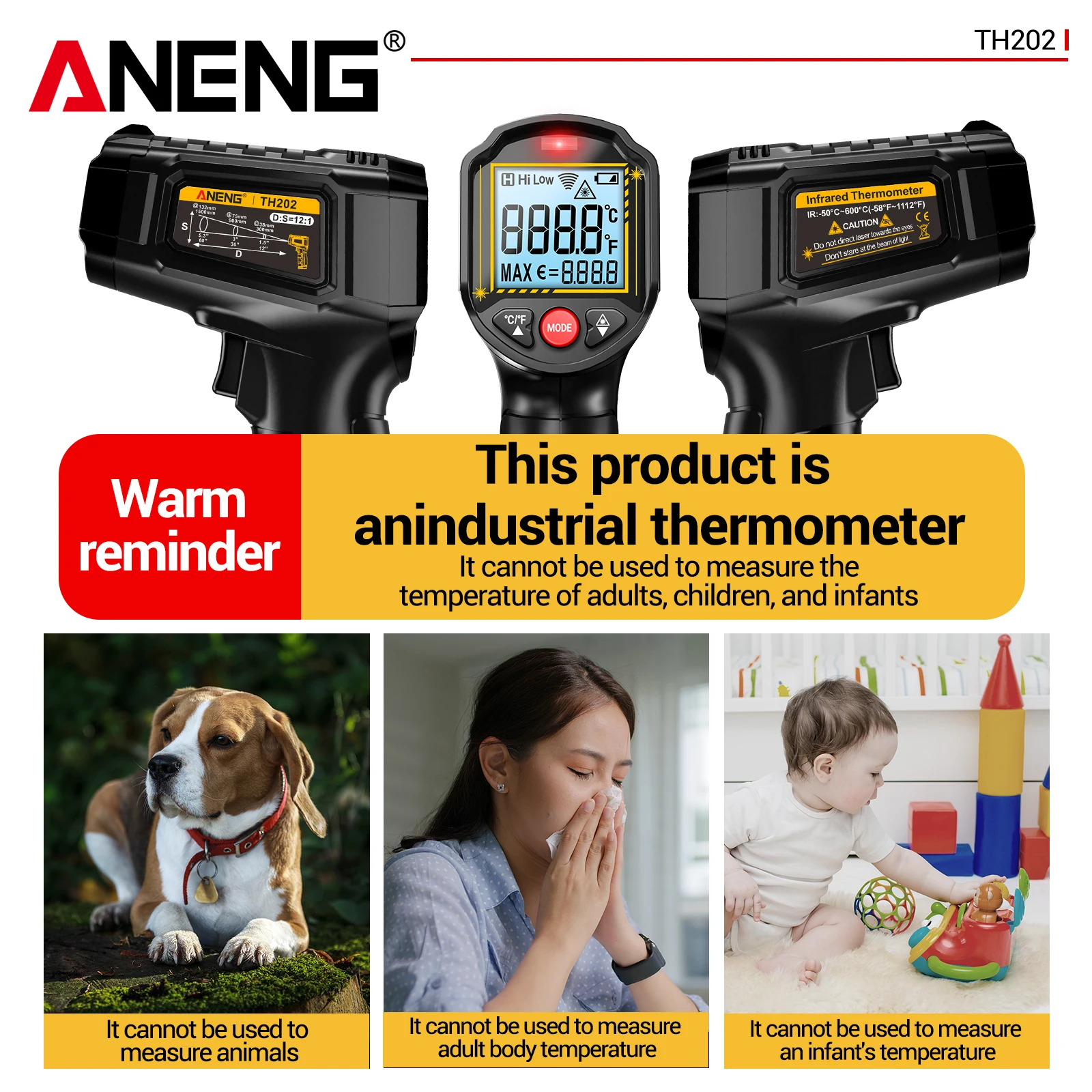 Termometro laser ANENG TH202 c - Industrial Laser Pen recensione e prezzo